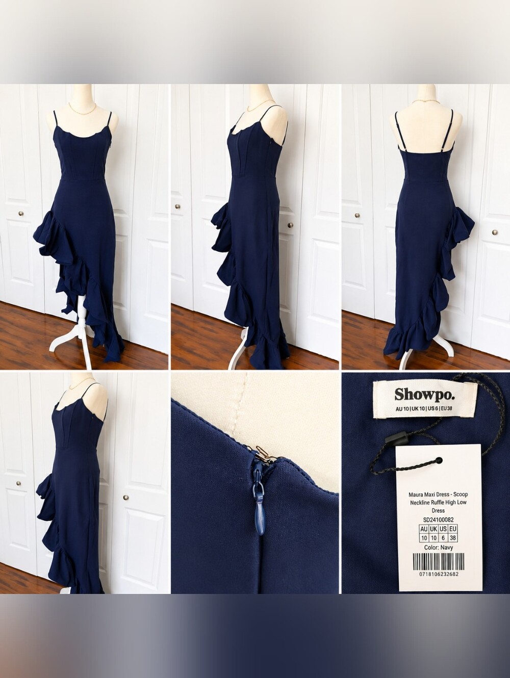 Showpo Navy Blue High-Low Ruffle Dress - Picture 11 of 11